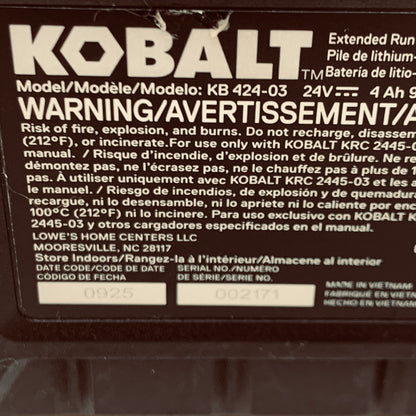 Kobalt KIW 124B-03 24v Max 1/2 Drive Brushless Impact Wrench