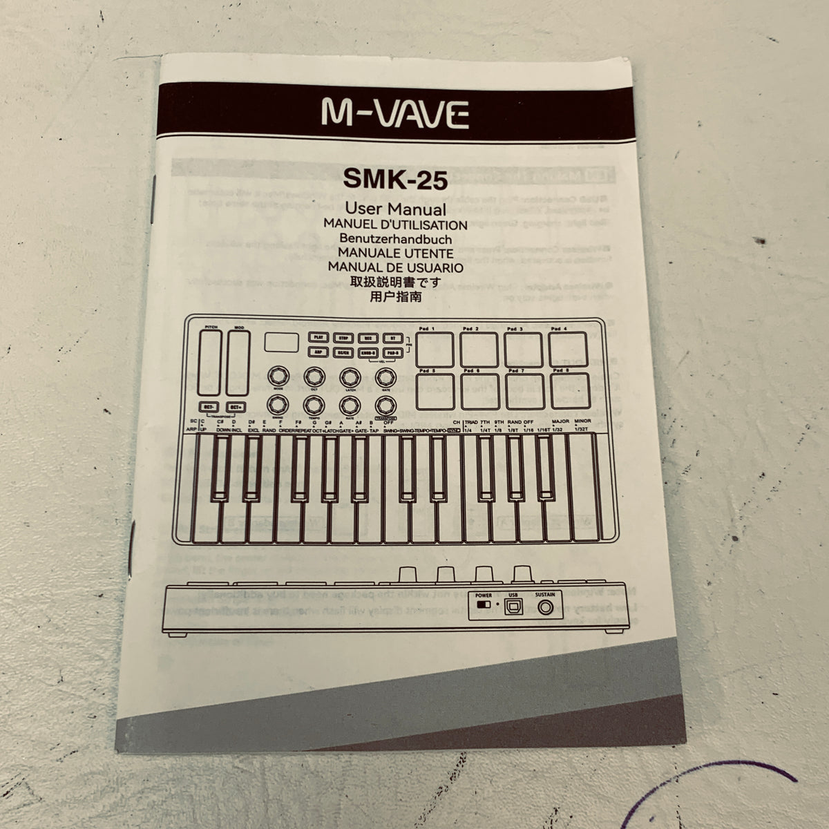 M-VAVE SMK-25 25-Key USB MIDI Keyboard Controller White