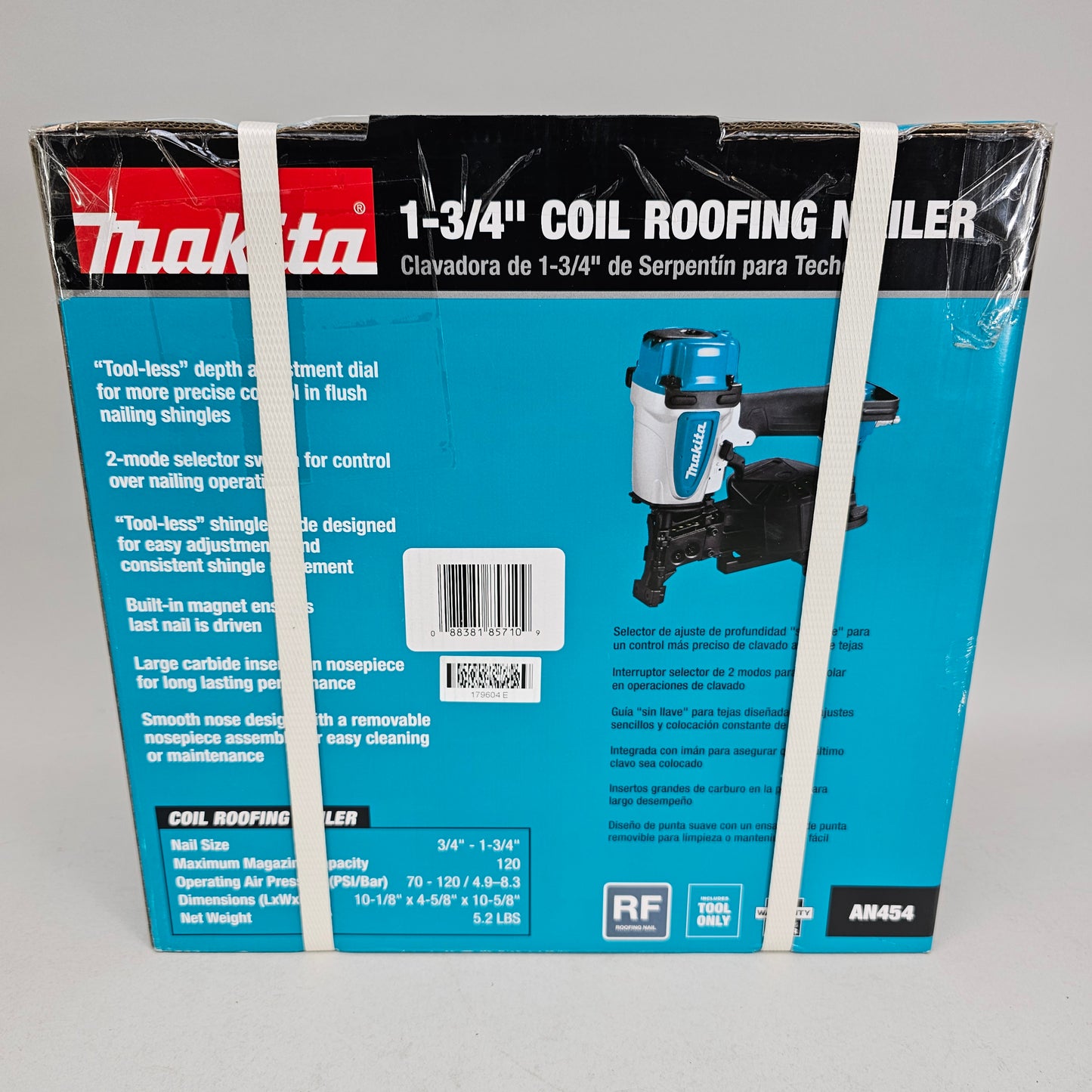 New Makita AN454 1-3/4" Coil Roofing Nailer