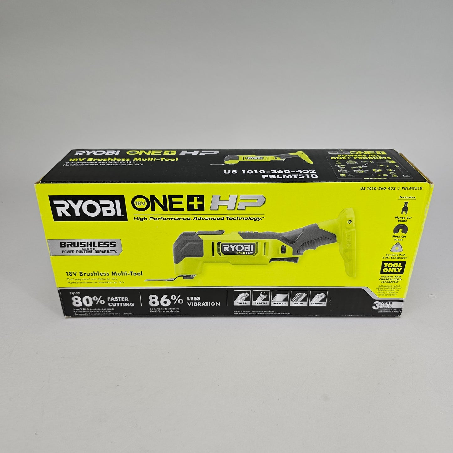 New Ryobi PBLMT51B 18V Brushless Multi-Tool