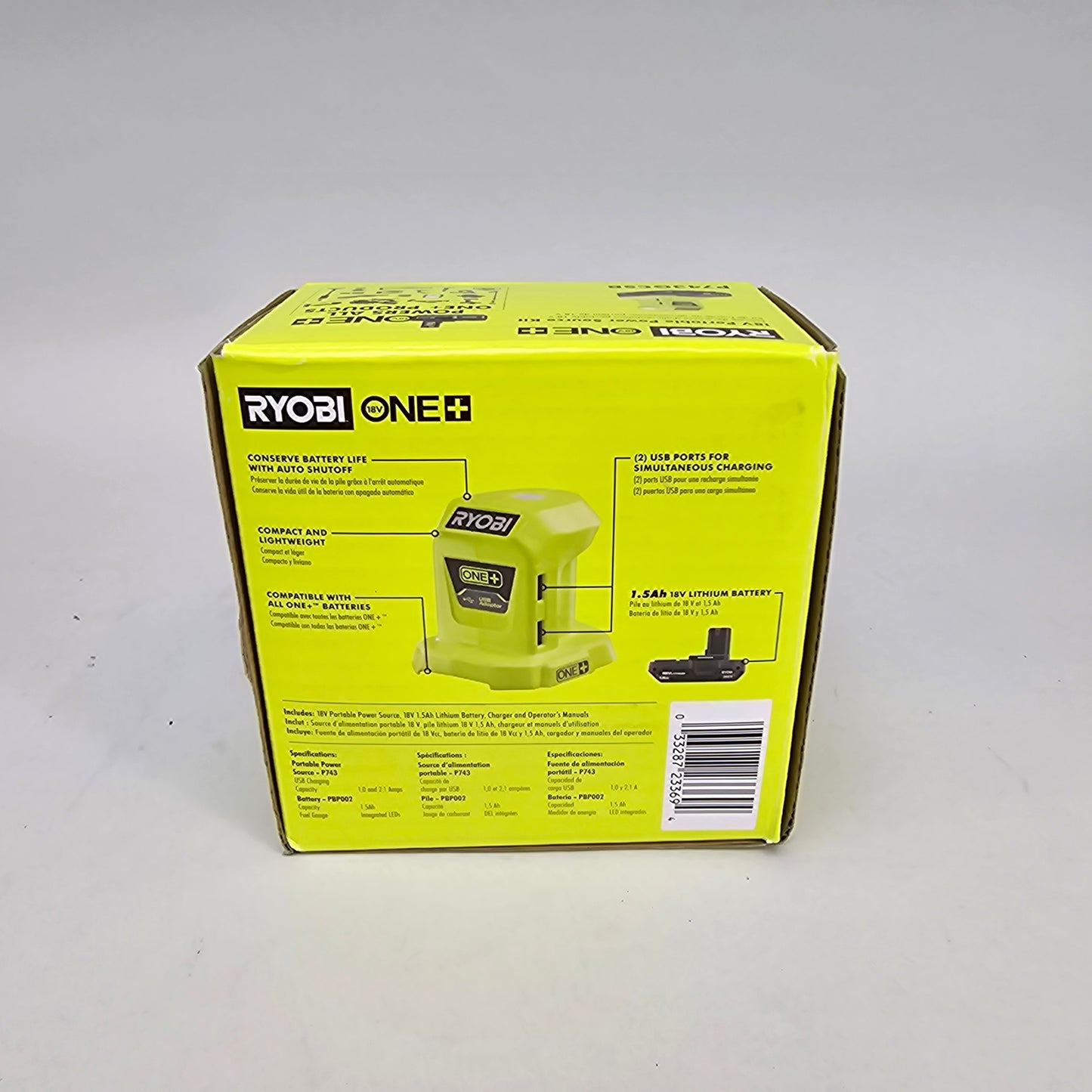 New Ryobi P743GCSB 18V Portable Power Source Kit