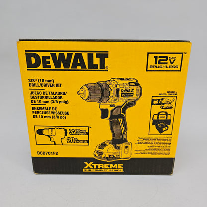 New DeWalt DCD701F2 12V Max 3/8" Drill / Driver Kit