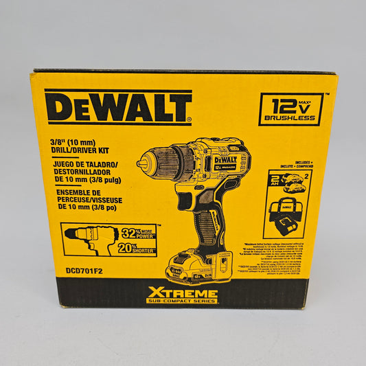 New DeWalt DCD701F2 12V Max 3/8" Drill / Driver Kit