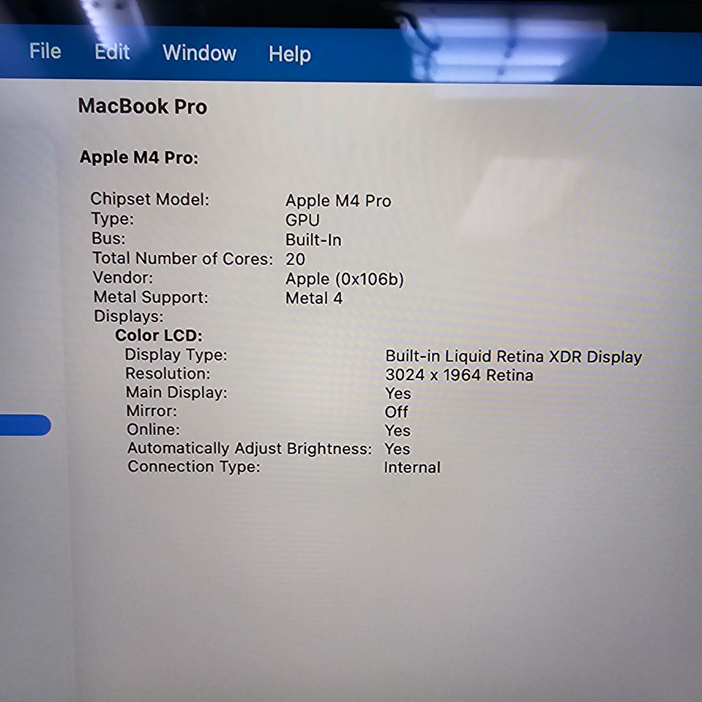 2024 Apple MacBook Pro 14" M4 Pro 20C GPU 4.5GHz 24GB RAM 1TB SSD A3401