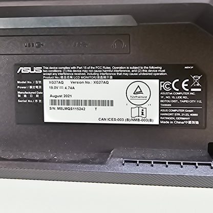 ASUS 27" VG27AQ QHD Fast IPS 180Hz Gaming Monitor