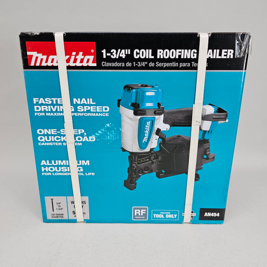 New Makita AN454 1-3/4" Coil Roofing Nailer