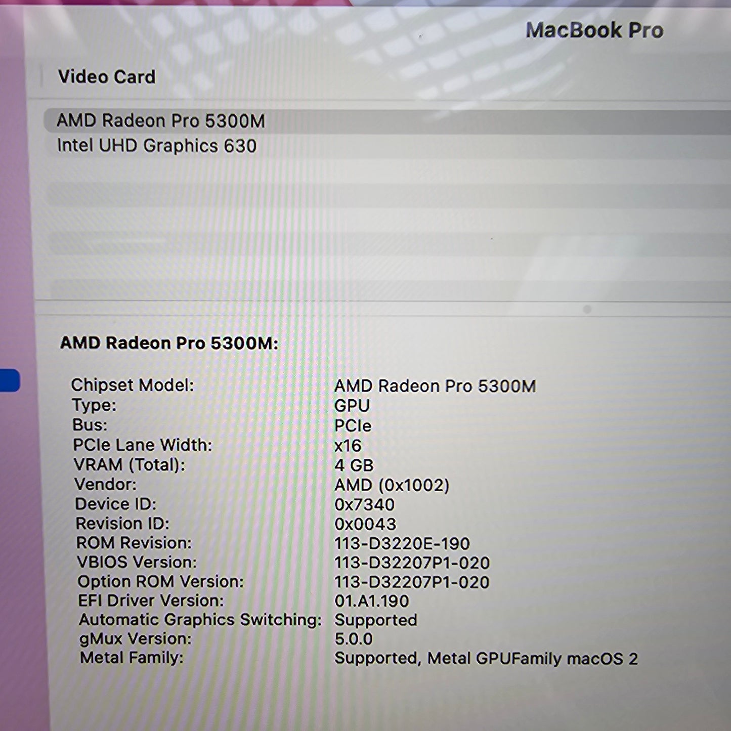 2019 Apple MacBook Pro 16" i7 2.6GHz 16GB RAM 512GB SSD Space Gray A2141