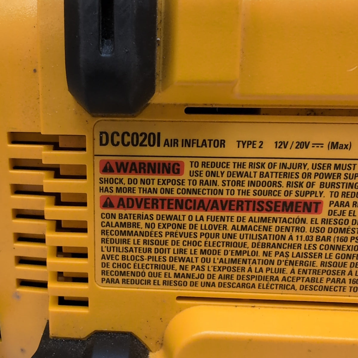 DeWalt DCC020I Air Inflator