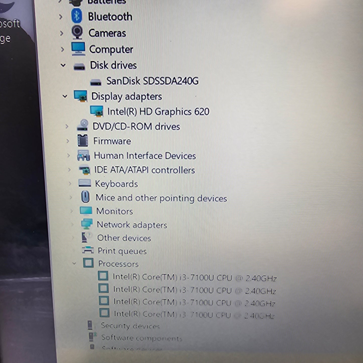 HP Notebook 15-bs655tu 15.6" i3-7100U 2.4GHz 4GB RAM 256GB SSD