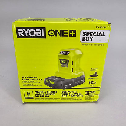 Ryobi P743GCSB 18V Portable Power Source Kit With Battery