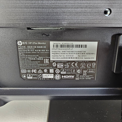 HP 27" 27SV FHD IPS LED 60Hz Flat Panel Monitor