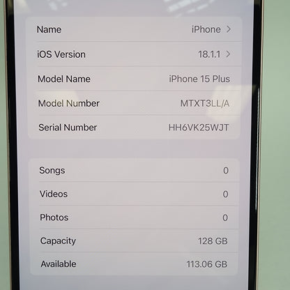 Factory Unlocked Apple iPhone 15 Plus eSIM 128GB Pink MTXT3LLA