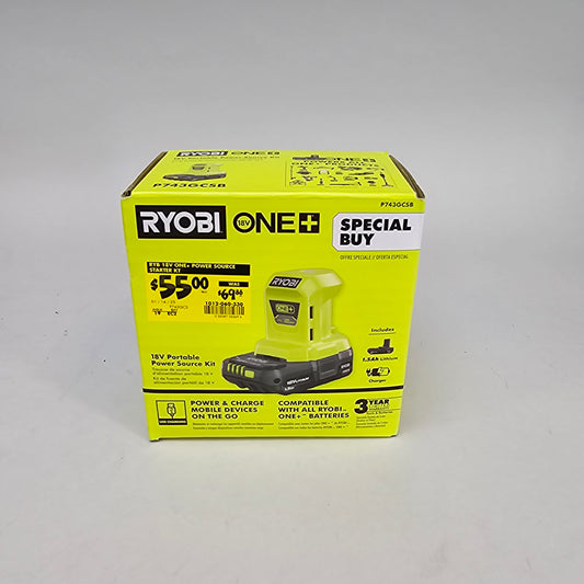 New Ryobi P743GCSB 18V Portable Power Source Kit