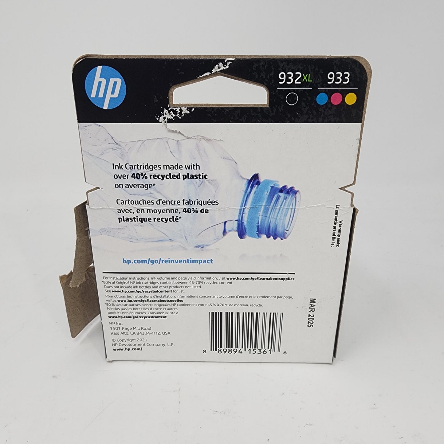 New HP 932XL / 933 N9H62FN Black, Yellow, Cyan and Magenta Ink Cartridge