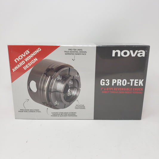 New Nova G3 Pro-Tek 1" x 8TPI Reversible Chuck 48291