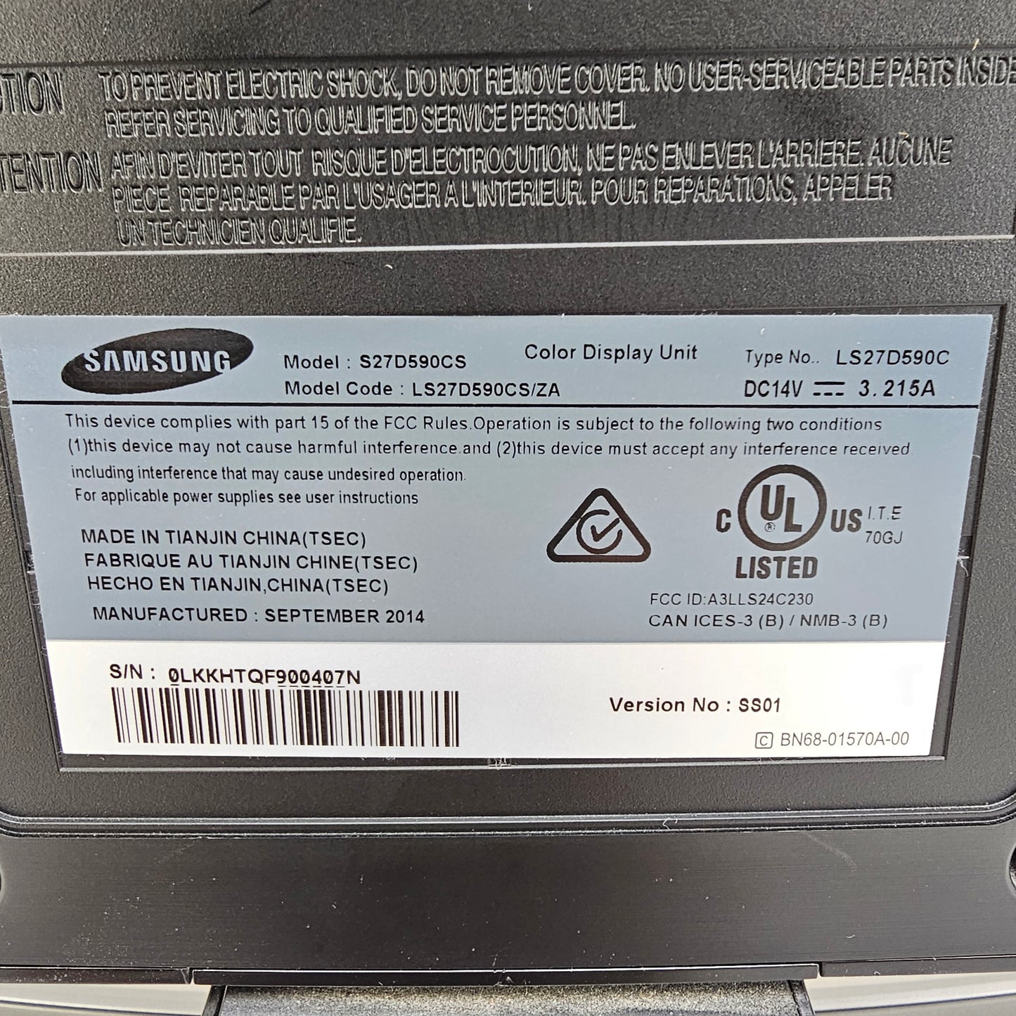 Samsung 27" S27D590CS FHD LED 60Hz Curved Monitor
