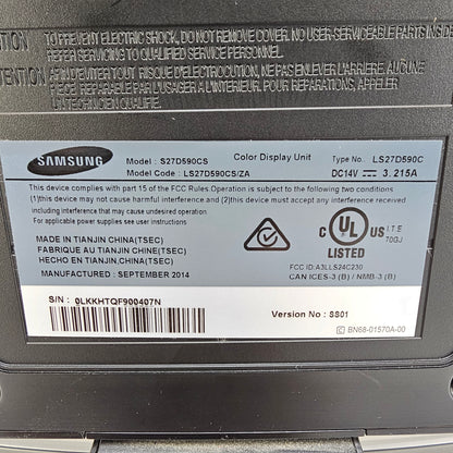 Samsung 27" S27D590CS FHD LED 60Hz Curved Monitor