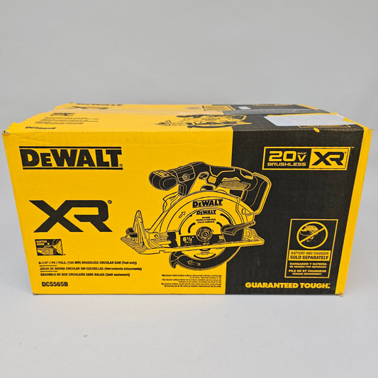 New DeWalt DCS565B 20V MAX XR 6 1/2" Cordless Brushless Circular Saw